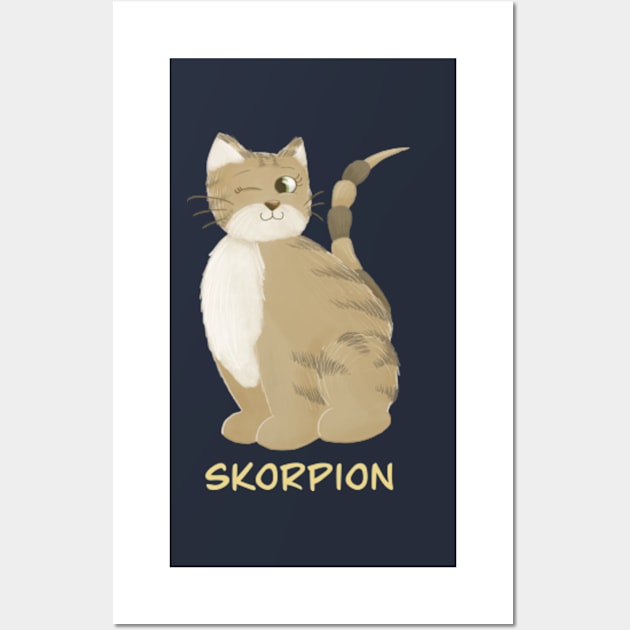 Skorpion Katze Star sign Wall Art by AbbyCatAtelier